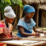 Home 18 라이베리아 전통 부족 문화 - **Sande Society Wisdom and Craft:**
A serene and dignified scene depicting young Liberian women ...